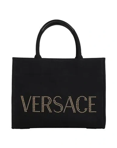 Versace Woman Handbag Black Size - Cotton, Calfskin In Black