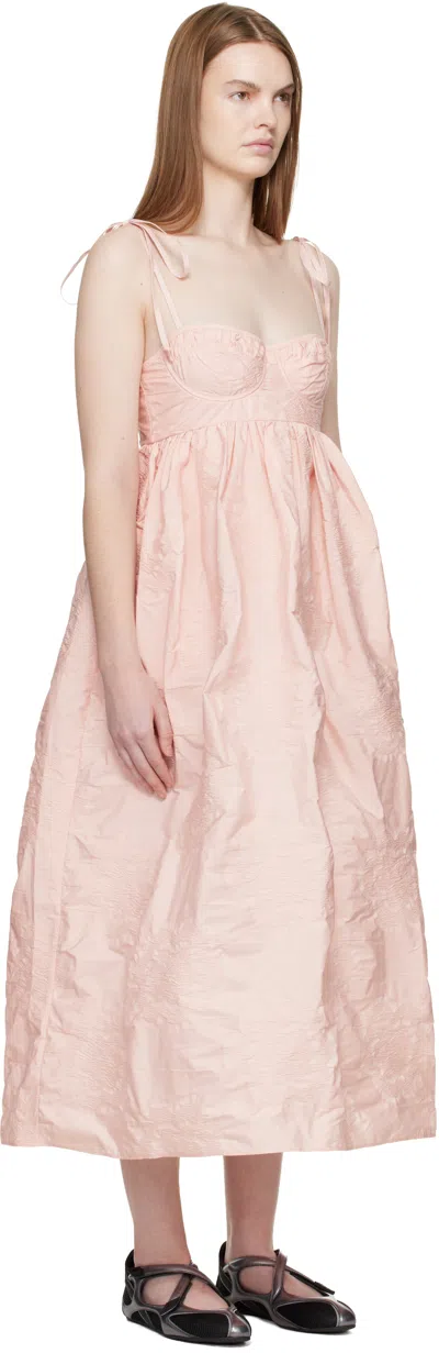 Cecilie Bahnsen Alena Jacquard Midi Dress In Pink
