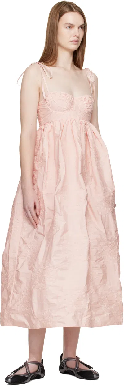 Cecilie Bahnsen Alena Jacquard Midi Dress In Pink