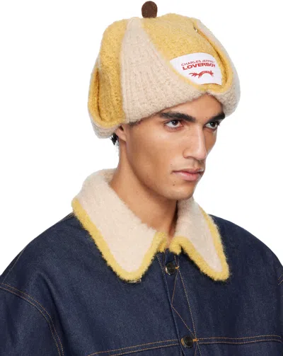 Charles Jeffrey Loverboy Yellow Mohair Chunky Banana Beanie In Yellow