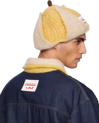 Charles Jeffrey Loverboy Yellow Mohair Chunky Banana Beanie In Yellow