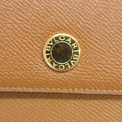 Pre-owned Bvlgari Brown Leather Long Wallet (bi-fold) ()