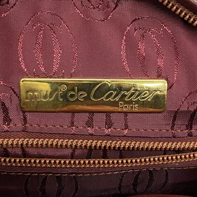 Pre-owned Cartier Bordeaux Leather Shoulder Bag () In Burgundy