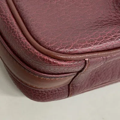 Pre-owned Cartier Bordeaux Leather Shoulder Bag () In Burgundy