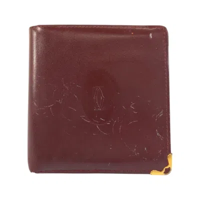 Pre-owned Cartier Bordeaux Leather Wallet (bi-fold) () In Burgundy