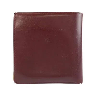 Pre-owned Cartier Bordeaux Leather Wallet (bi-fold) () In Burgundy