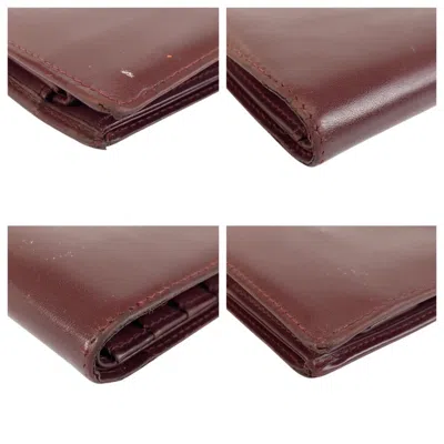Pre-owned Cartier Bordeaux Leather Wallet (bi-fold) () In Burgundy