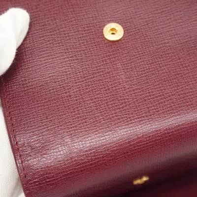 Pre-owned Cartier Bordeaux Leather Wallet (tri-fold) () In Burgundy