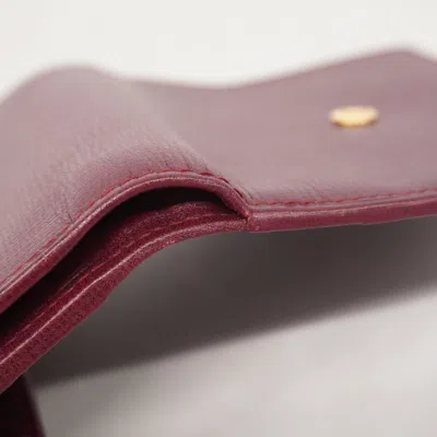 Pre-owned Cartier Bordeaux Leather Wallet (tri-fold) () In Burgundy