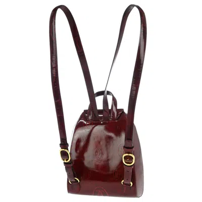 Pre-owned Cartier Happy Birthday Backpack Patent Leather Burgundy Patent_leather Backpack Bag ()