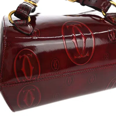 Pre-owned Cartier Happy Birthday Backpack Patent Leather Burgundy Patent_leather Backpack Bag ()