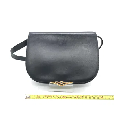 Pre-owned Cartier Leather Crossbody Bag With Women's Sapphire () In Black