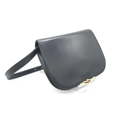 Pre-owned Cartier Leather Crossbody Bag With Women's Sapphire () In Black