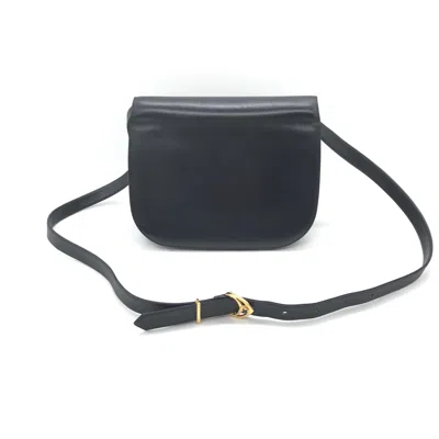 Pre-owned Cartier Leather Crossbody Bag With Women's Sapphire () In Black