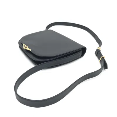 Pre-owned Cartier Leather Crossbody Bag With Women's Sapphire () In Black
