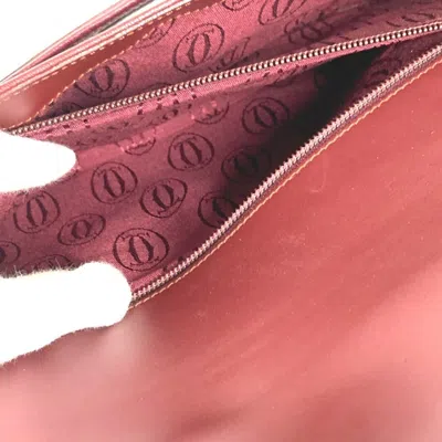 Pre-owned Cartier Must Wine Red Leather Clutch Bag Pouch () In Burgundy
