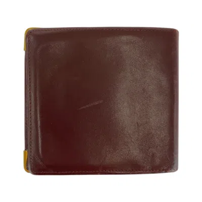 Pre-owned Cartier Wine Red Leather Wallet (bi-fold) () In Burgundy