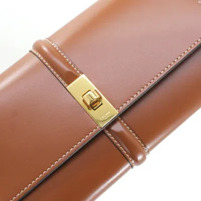Pre-owned Celine Brown Leather Long Wallet (bi-fold) ()