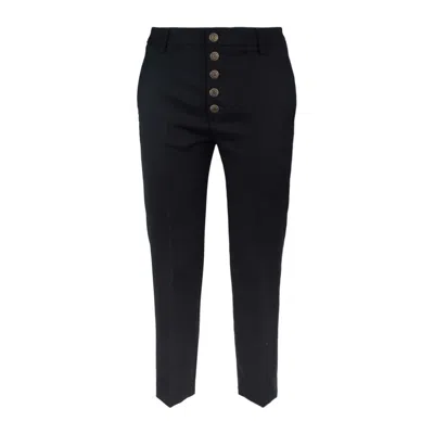 Dondup Button-fastening Pocket Tailored Trousers In Black