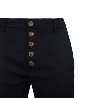 Dondup Button-fastening Pocket Tailored Trousers In Black