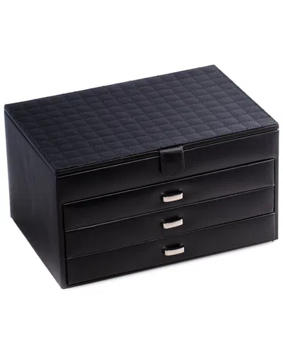 Bey-berk Black Leather 4-level Jewelry Box In Black