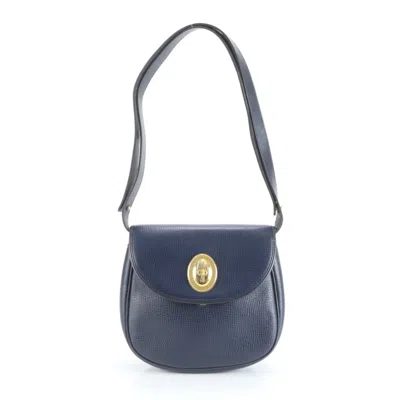 Pre-owned Dior Christian  Navy Leather Shoulder Bag () In Blue