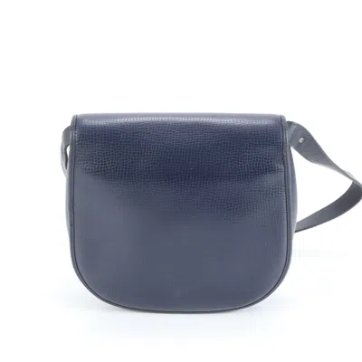 Pre-owned Dior Christian  Navy Leather Shoulder Bag () In Blue
