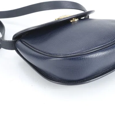 Pre-owned Dior Christian  Navy Leather Shoulder Bag () In Blue