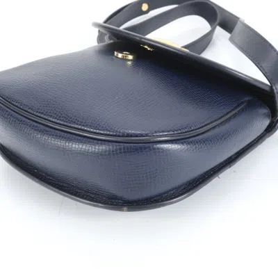 Pre-owned Dior Christian  Navy Leather Shoulder Bag () In Blue