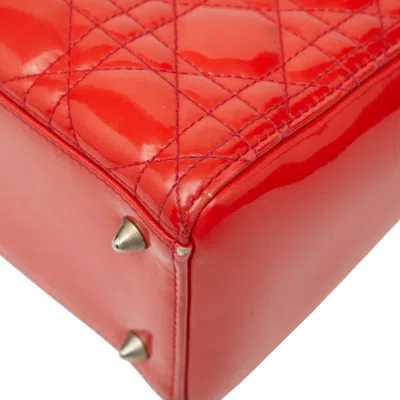 Pre-owned Dior Christian  Red Color Patent Leather Handbag Shoulder Bag ()