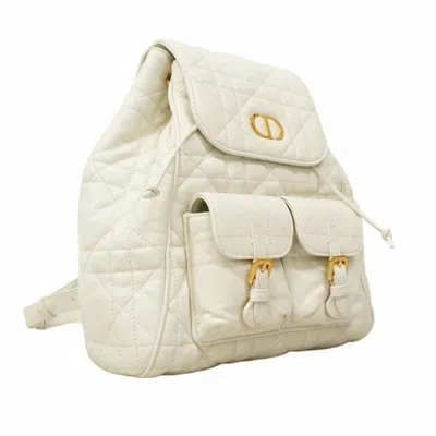 Pre-owned Dior Christian  White Leather Backpack ()