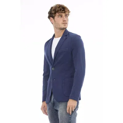 Distretto12 Blue Cotton Blazer In Blue