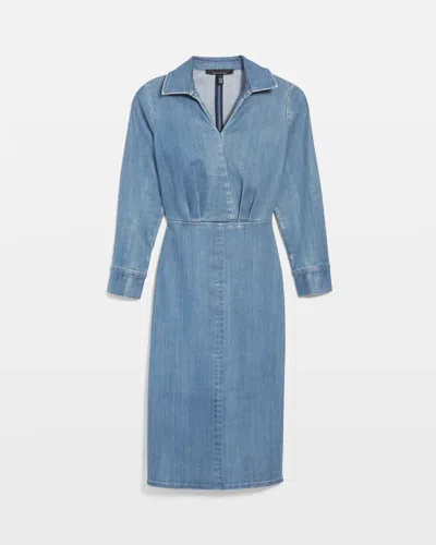 White House Black Market Clear Coated Denim Midi Dress