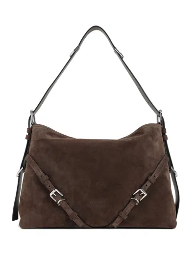 Givenchy Voyou Medium Shoulder Bag With Buckle In Brown