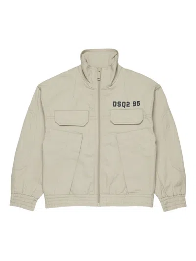 Dsquared2 Pocket Zip Jacket In Gray