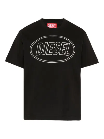 Diesel Logo-detail Short-sleeve T-shirt In Black