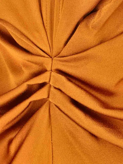 Victoria Beckham Womens Sunset Orange Ruched Regular-fit Woven Mini Dress