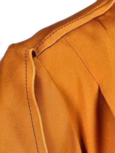 Victoria Beckham Womens Sunset Orange Ruched Regular-fit Woven Mini Dress