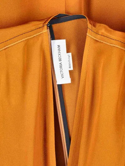 Victoria Beckham Womens Sunset Orange Ruched Regular-fit Woven Mini Dress