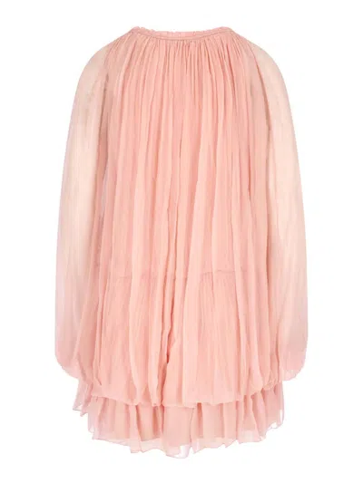 Chloé Silk Mini Dress In Nude