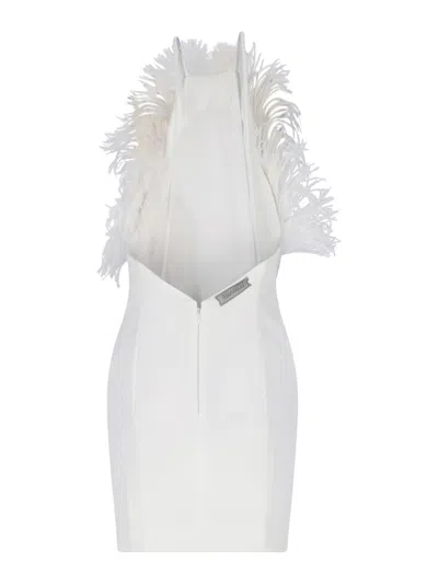 Attico Mini Feather Dress In White