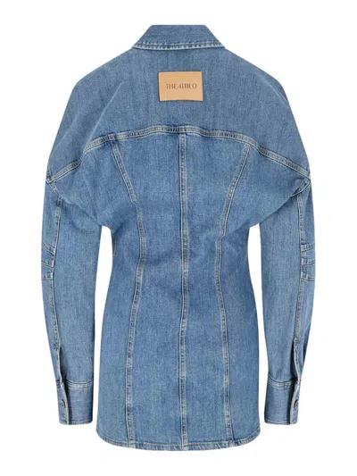 Attico Women Blue Shirt Collar Denim Mini Dress, Xs Luxury Dresses For Women Darveys