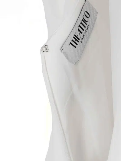 Attico Mini Feather Dress In White