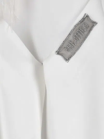 Attico Mini Feather Dress In White