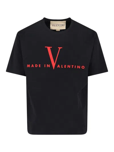 Valentino Crew Neck Short Sleeve T-shirt Design In Black