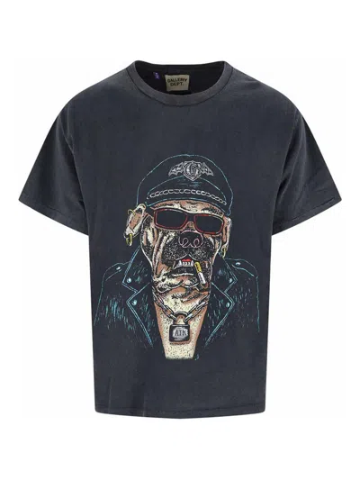 Gallery Dept. Biker Dog Glittered Printed Cotton-jersey T-shirt In Black