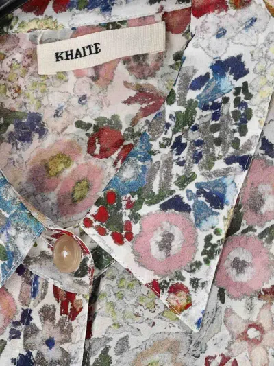 Khaite Goya Floral Silk Chiffon Button-down Top In Multi