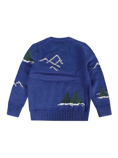 Ralph Lauren Ls Cn Bear-sweater-pullover In Blue