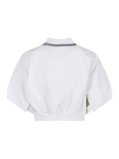 Alexander Wang Alexanderwang. T Relaxed Cropped Cinched Polo Top In White