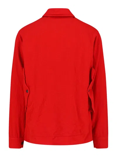 Junya Watanabe Emporio Armani Allover Logo Cotton Polo Shirt In Red